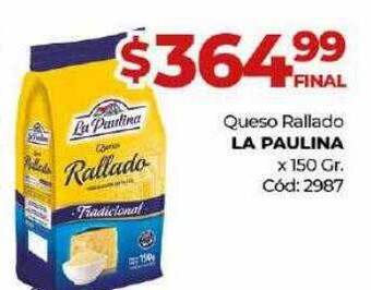 Diarco Queso rallado la paulina x 150 gr oferta