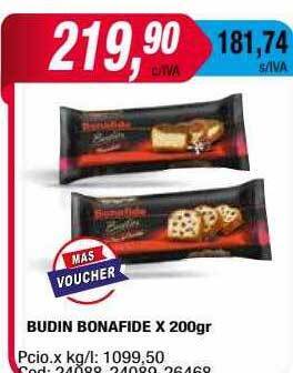 Maxiconsumo Budin bonafide x 200 gr oferta