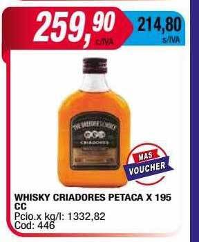 Maxiconsumo Whisky criadores petaca x 195 cc oferta