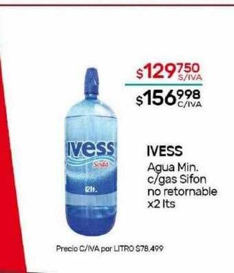 Nini Mayorista Ivess agua min c gas sifon no retornable oferta