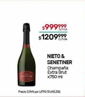 Nini Mayorista Nieto & senetiner champaña extra brut oferta