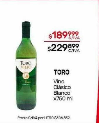 Nini Mayorista Toro vino clasico blanco oferta
