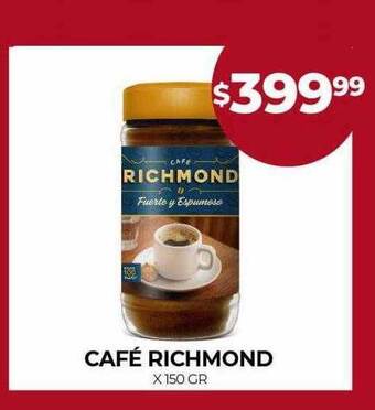 Supermercados Tadicor Café richmond x 150 gr oferta