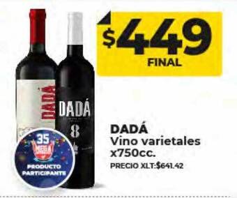 Supermayorista Vital Dadá vino varietales oferta
