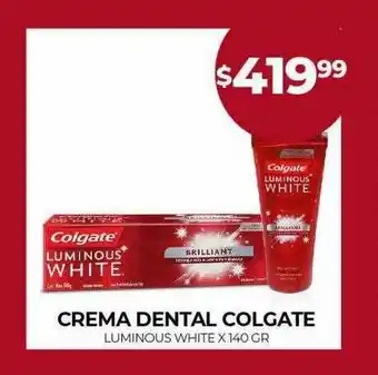 Supermercados Tadicor Crema dental colgate luminous white x 140 gr oferta