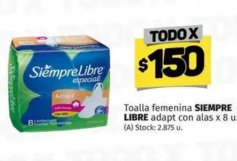 Toalla femenina Siempre Libre adapt con alas