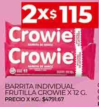 Supermercados DIA Barrita Individual Frutilla Crowie x 12 g oferta