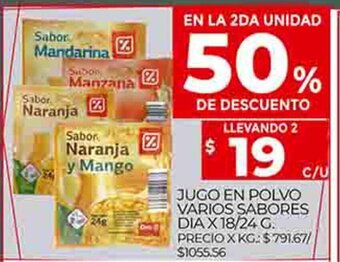Supermercados DIA Jugo En Polvo Varios Sabores Dia x 18/24 G oferta