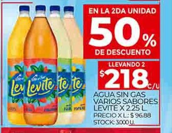 Supermercados DIA Agua Sin Gas Varios Sabores Levite x 2.25 L oferta