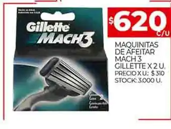 Supermercados DIA Maquinitas De Afeitar Mach 3 Gillette x 2 u oferta