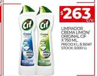 Supermercados DIA Limpiador Crema Limon/ Original Cif X 750 ML oferta