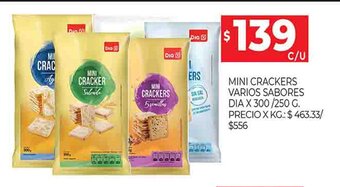 Supermercados DIA Mini Crackers Varios Sabores Dia x 300 / 250g oferta