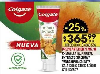 Coto Crema dental natural extracts cúrcuma y yerbabuena colgate oferta