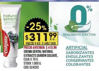 Coto Crema dental natural extracts carbón colgate oferta