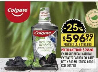 Coto Enjuague bucal natural extracts carbón colgate oferta