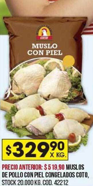 Coto Muslos de pollo con piel congelados coto oferta