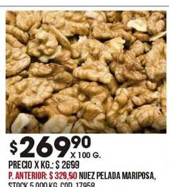 Coto Nuez pelada mariposa oferta