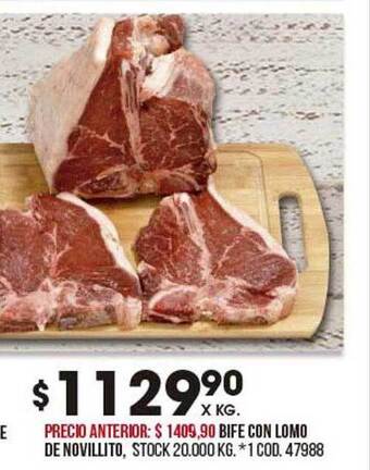Coto Bife con lomo de novillito oferta