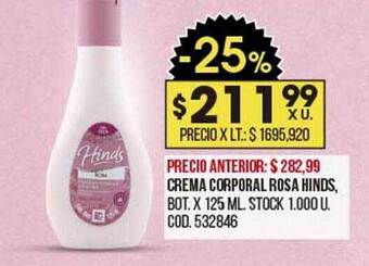 Coto Crema corporal rosa hinds oferta