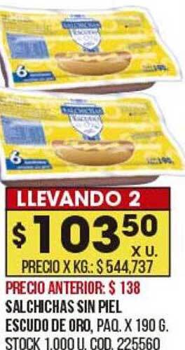 Coto Salchichas sin piel escudo de oro oferta