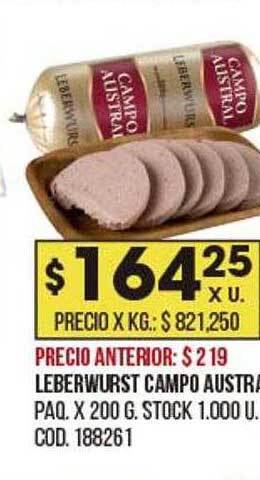 Coto Leberwurst campo austral oferta