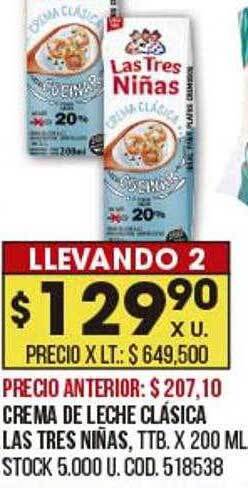 Coto Crema de leche clásica las tres niñas oferta