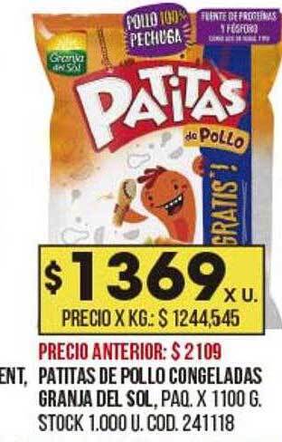 Coto Patitas de pollo congeladas granja del sol oferta