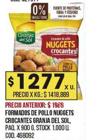 Coto Formados de pollo nuggets crocantes granja del sol oferta