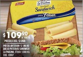 Coto Queso pategrás sandwich la paulina oferta