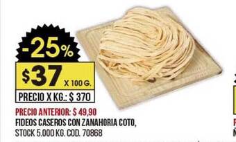 Coto Fideos caseros con zanahoria coto oferta