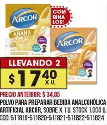 Coto Polvo para preparar bebida analcohólica artificial arcor sobre oferta