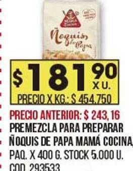Coto Premezcla para preparar ñoquis de papa mamá cocina oferta