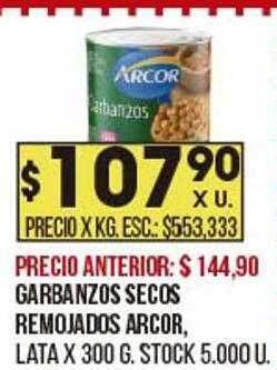 Coto Garbanzos secos remojados arcor oferta
