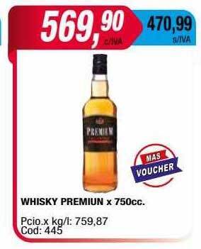 Maxiconsumo Whisky premium x 750cc oferta