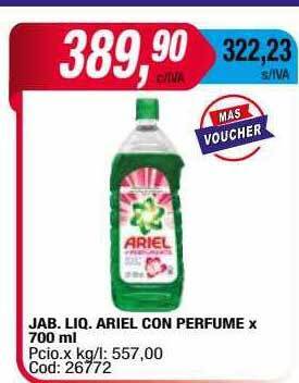 Maxiconsumo Jab.liq.ariel con perfume x 700 ml oferta