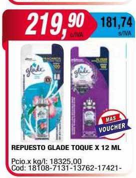 Maxiconsumo Repuesto glade toque x 12 ml oferta