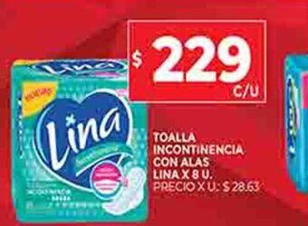 Supermercados DIA Toalla Incontinencia Con Alas Lina x 8 u oferta