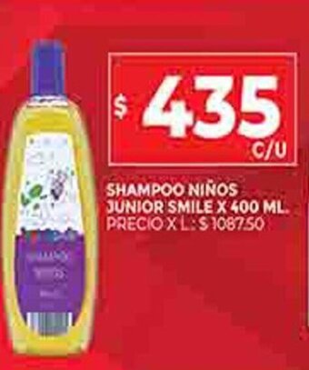 Supermercados DIA Shampoo Ninos Junior Smile X 400 ML oferta