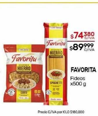 Nini Mayorista Favorita fideos oferta