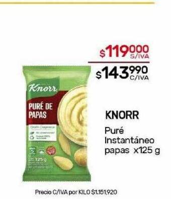 Nini Mayorista Knorr puré instantáneo papas oferta