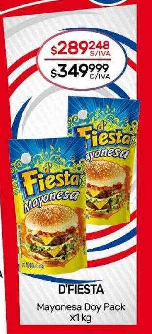Nini Mayorista D'fiesta mayonesa doy pack oferta