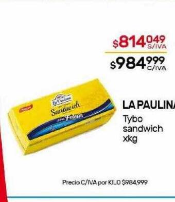 Nini Mayorista La paulina tybo sandwich oferta