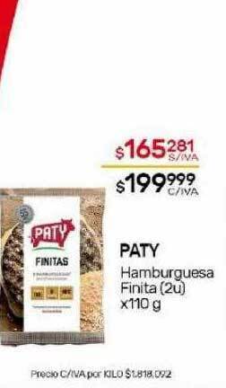 Nini Mayorista Paty hamburguesa finita oferta