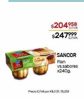 Nini Mayorista Sancor flan vs sabores oferta
