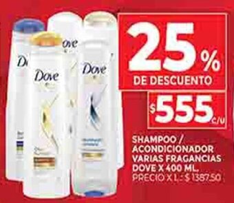 Supermercados DIA Shampoo/ Acondicionador Varias Fragancias Dove x 400 ML oferta
