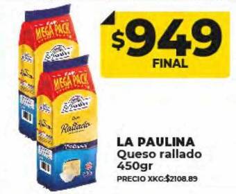 Supermayorista Vital La paulina queso rallado oferta