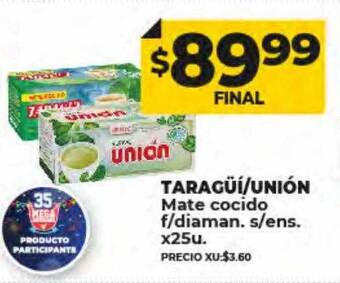 Supermayorista Vital Taragüí unión mate cocido f diaman. s ens. oferta
