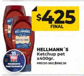 Supermayorista Vital Hellmann's ketchup pet oferta