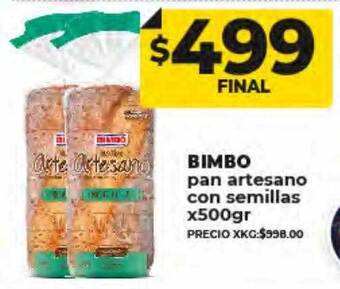 Supermayorista Vital Bimbo pan artesano con semillas oferta