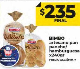 Supermayorista Vital Bimbo artesano pan pancho hamburguesa oferta